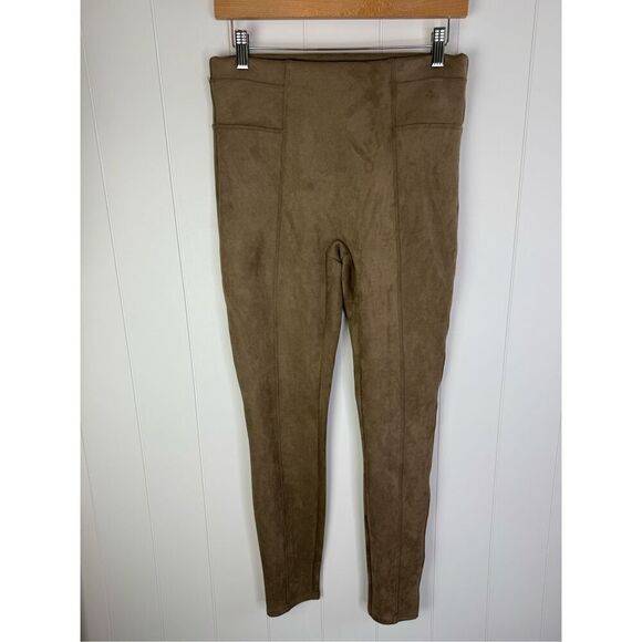 SPANX Faux Suede Shaping Leggings in Brown Size Medium M - Picture 3 of 14